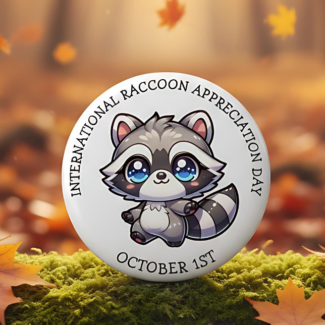 Internationaler Raccoon-Wertungstag Button (Von Creator hochgeladen)