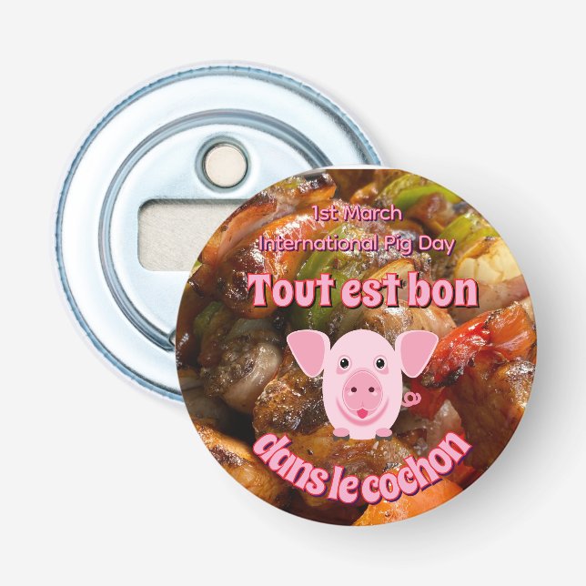 Internationaler Schweinetag Flaschenöffner (Vorderseite)