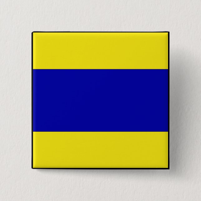 Internationaler Seesignalflaggenbuchstabe nautisch Button (Vorderseite)