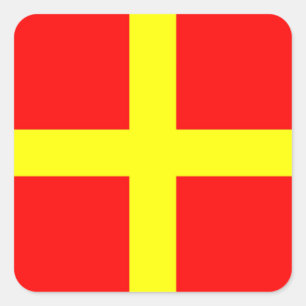 Internationaler Seesignalflaggenbuchstabe nautisch Quadratischer Aufkleber