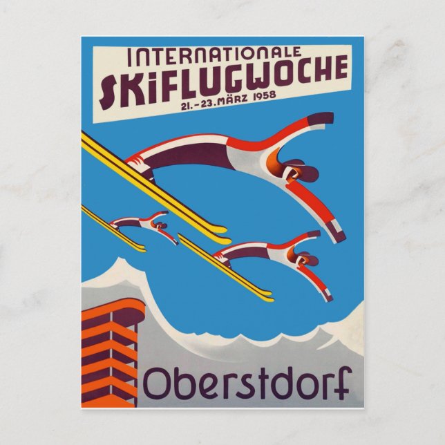 Internationaler Skiwettbewerb in Oberstdorf Postkarte (Vorderseite)