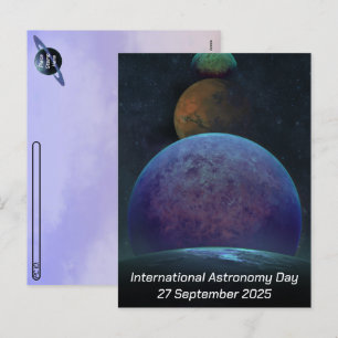 Internationaler Tag der Astronomie - Planeten Feiertagspostkarte
