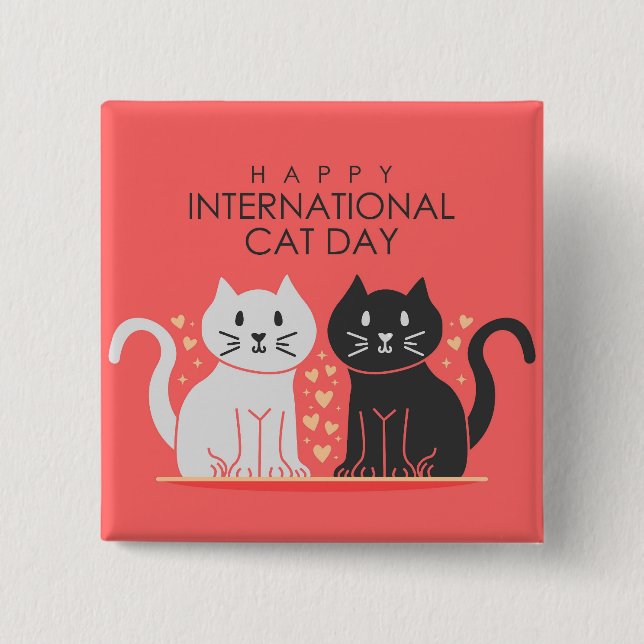 Internationaler Tag der Katze Button (Vorderseite)