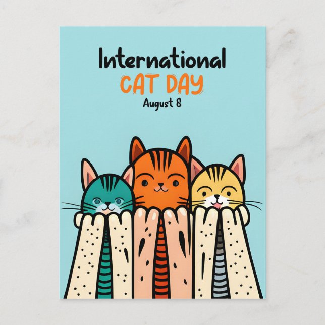 Internationaler Tag der Katze Postkarte (Vorderseite)