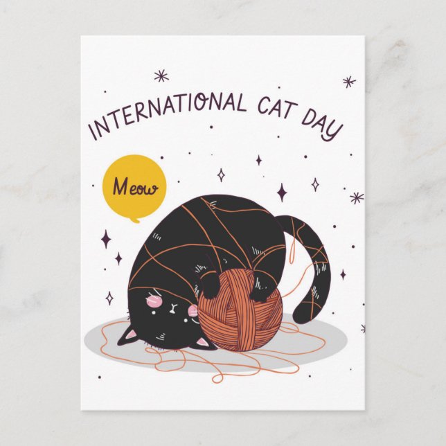 Internationaler Tag der Katze Postkarte (Vorderseite)
