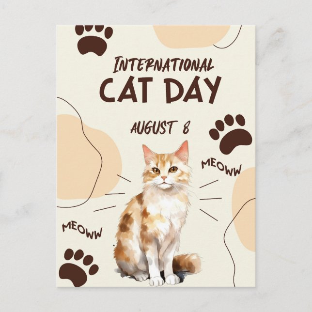 Internationaler Tag der Katze Postkarte (Vorderseite)