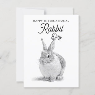 Internationaler Tag des Kaninchens Bleistiftzeichn Postkarte