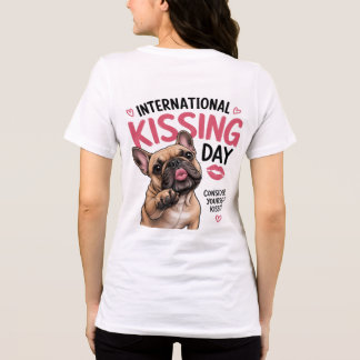 Internationaler Tag des Küssens French Bulldog Shi Tri-Blend Shirt