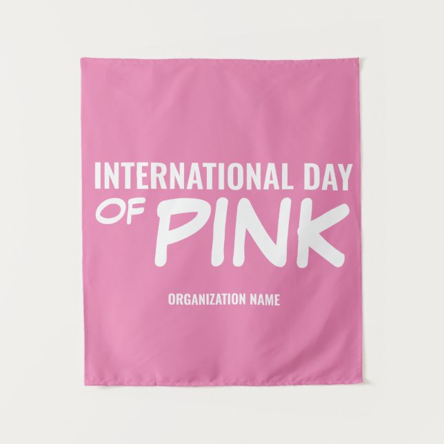 Internationaler Tag des Rosa Wandteppich (Vorderseite)