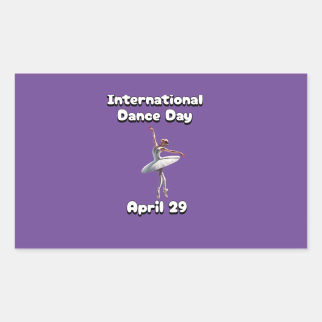 Internationaler Tanztag Rechteckiger Aufkleber (Vorderseite)