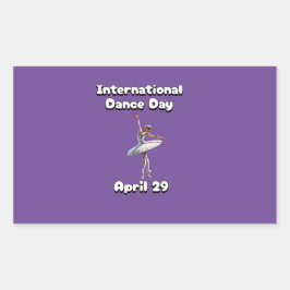 Internationaler Tanztag Rechteckiger Aufkleber