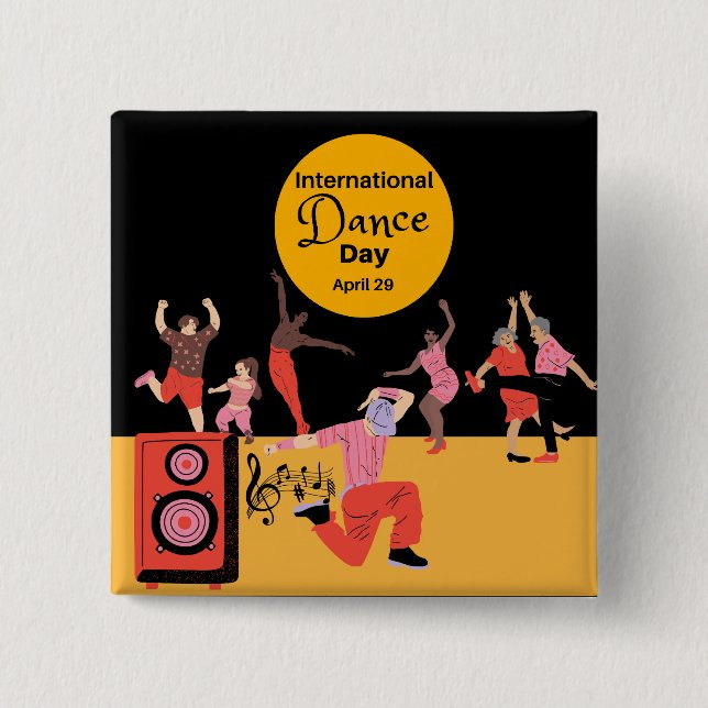 Internationaler Tanztag | Welttanztag Button (Vorderseite)