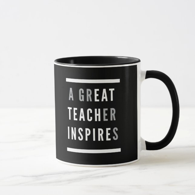 Internationaler Teachers Day Eat Teach Inspiriert Tasse (Rechts)