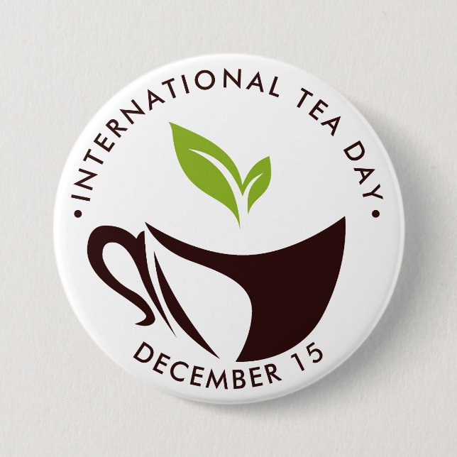 Internationaler Teetag, Tasse, Logo für Blätter Button (Vorderseite)