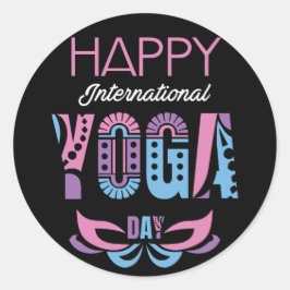 Internationaler Yogatag Runder Aufkleber