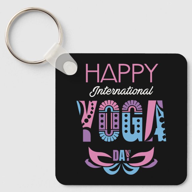 Internationaler Yogatag Schlüsselanhänger (Vorderseite)