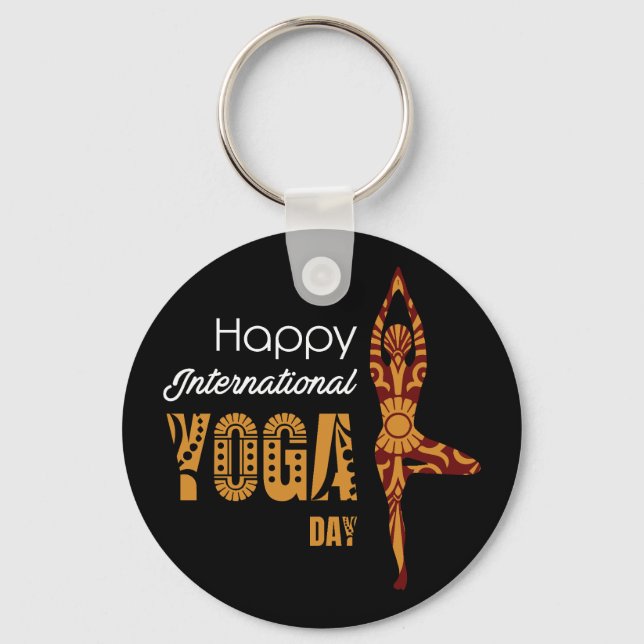 Internationaler Yogatag Schlüsselanhänger (Vorderseite)