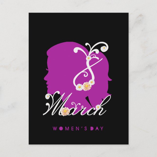 Internationales Frauentag 8. März 2024 Shirt Postkarte (Vorderseite)