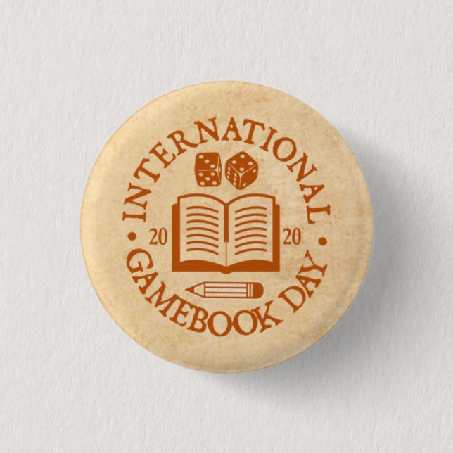 Internationales Gamebook Day Parchment-Abzeichen Button (Vorderseite)