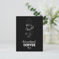 Internationales Kaffeetag-Zeichen Postkarte