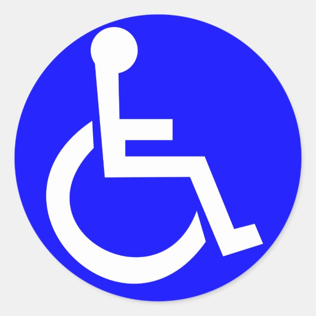 Internationales Symbol des Zugangs Runder Aufkleber (Vorderseite)