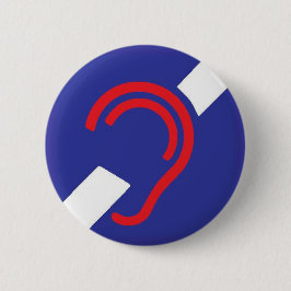 Internationales Symbol für taubes, Rotes, Weiß u. Button