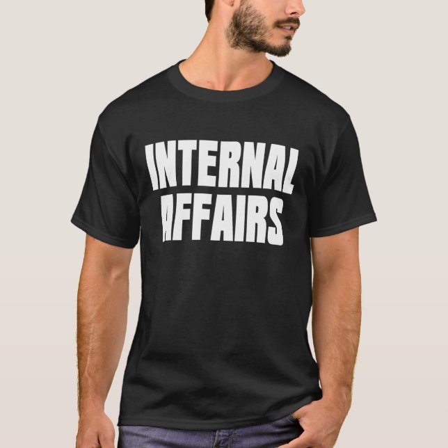 Interne Angelegenheits-schwarzer T - Shirt (Vorderseite)