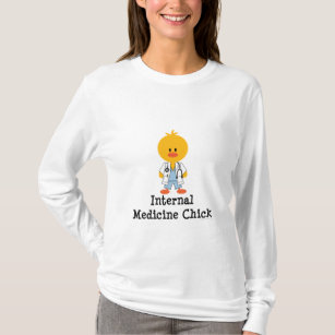 Interne Medizin-Küken-Schaufel-Hals-T - Shirt