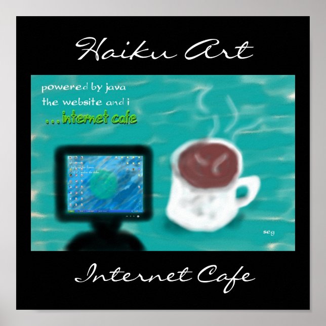 Internet Café Haiku Art Print Poster (Vorne)