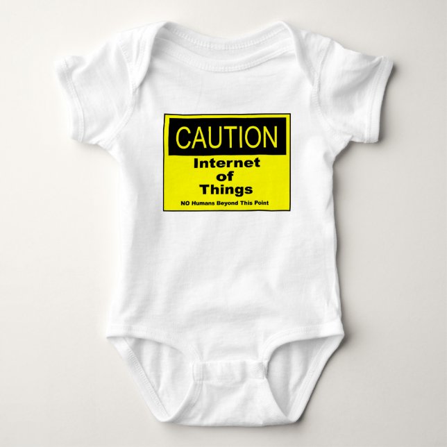 Internet der Dinge - Warnhinweis Baby Strampler (Vorderseite)