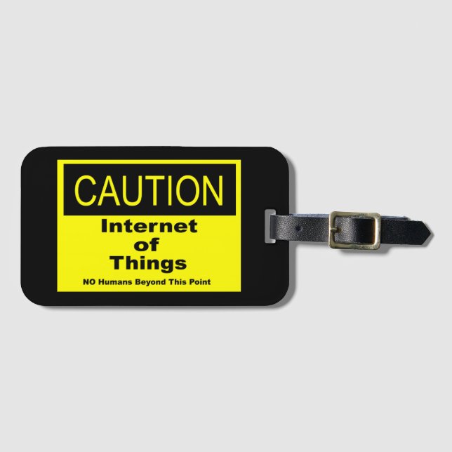 Internet der Dinge - Warnhinweis Gepäckanhänger (Vorderseite (Horizontal))