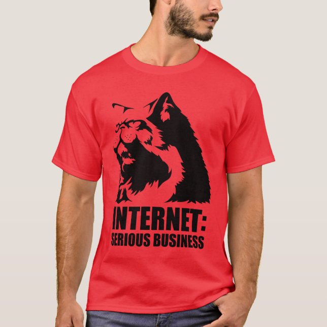 Internet: Ernstes Geschäft (lolcat lustiges T-Shirt (Vorderseite)