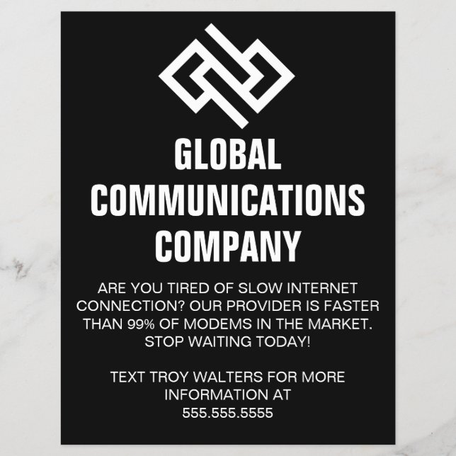 Internet-Provider-Computer-Unternehmen Schwarzes M Flyer (Vorne)