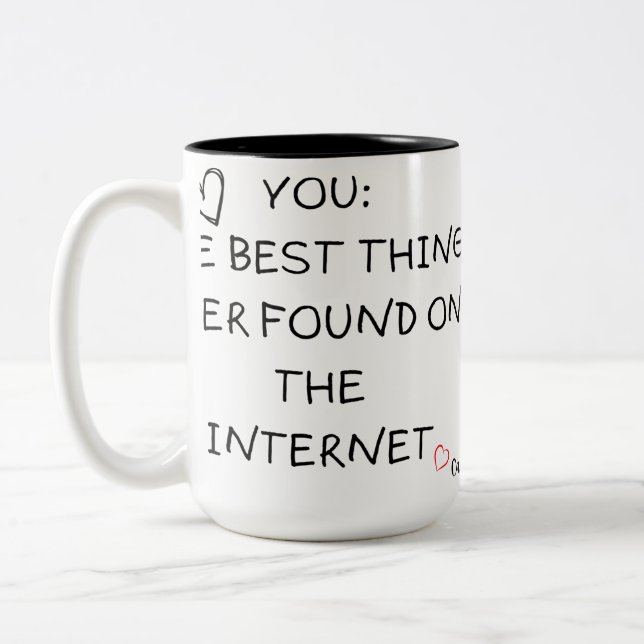 Internet Verabredet Geschenk, Online Verabreden, O Zweifarbige Tasse (Links)