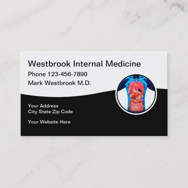 Internistische Medizin-Visitenkarten Visitenkarte (Vorderseite)
