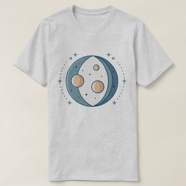 Interplanetarische Ausrichtung in kosmischer Duali T-Shirt (Design vorne)