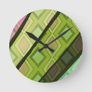 Interpretative Kunst mit rosa Knospe Runde Wanduhr