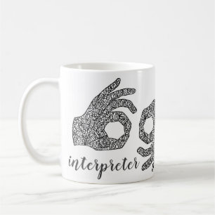 "Interpreter" - Amerikanische Gebärdensprache-Tas Kaffeetasse