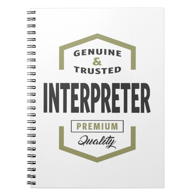 Interpreter Logo Geschenkideen. Notizblock (Vorderseite)