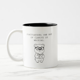 Interpunktion: Die Kunst der Klarheit im Schreiben Zweifarbige Tasse