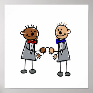 Interracial Gay Couple Poster