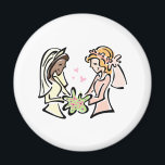 Interracial Lesbian Wedding Magnet<br><div class="desc">Die interrassische Lesbische Hochzeit zeigt, dass es egal ist, welche Rasse oder welches Geschlecht Sie sind, wenn Sie in der Liebe sind! Dieses tolle Geschenk ist perfekt für jeden, der seinen gleichgeschlechtlichen Partner heiratet, jedem zeigen, dass man in der Liebe ist, und nichts wird Sie davon abhalten, Ihre Liebe zu...</div>