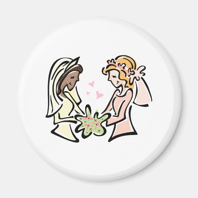 Interracial Lesbian Wedding Magnet (Vorne)