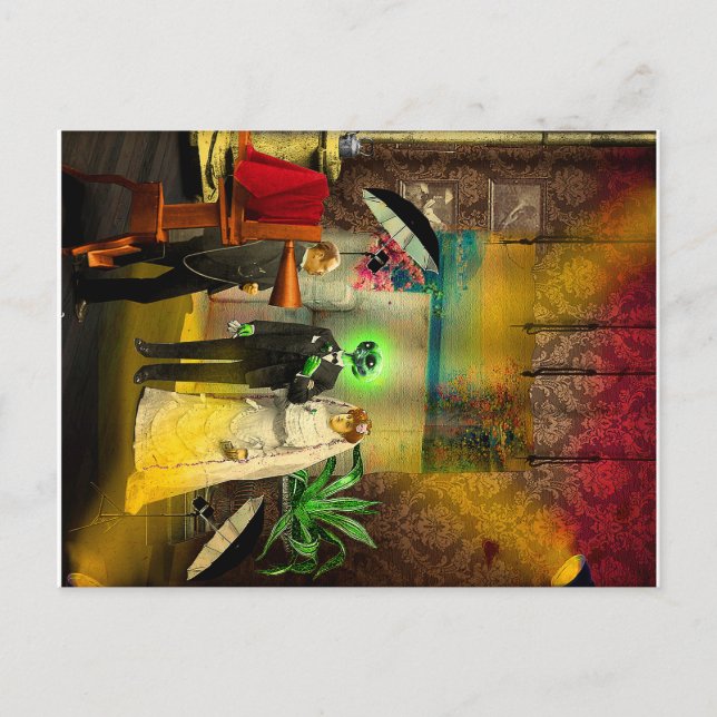 Interrassische Liebe Feiertagspostkarte (Vorderseite)