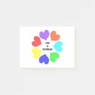 Interrassische Liebe Rainbow Hearts Post es notier Post-it Klebezettel