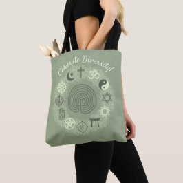 Interreligiöse Symbole (Seite Grün) Tasche