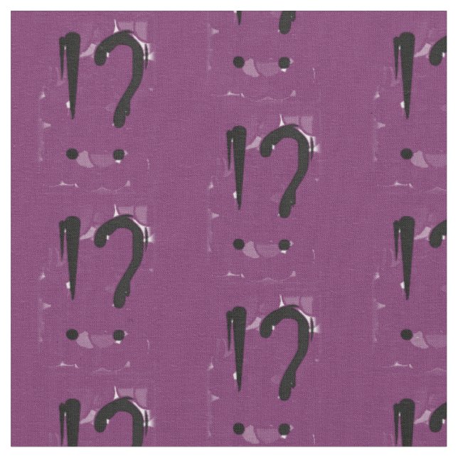 "Interrobangy" - im Purpur Stoff (Nahaufnahme)