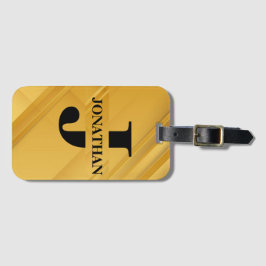 Intersecting Initial Letter Name Typography Design Gepäckanhänger