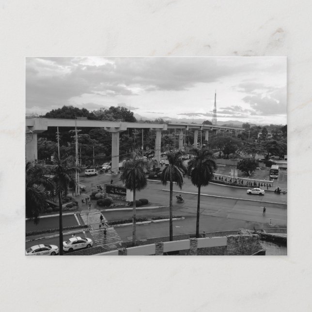 Intersection Avenue Traffic Quezon City Philippine Postkarte (Vorderseite)