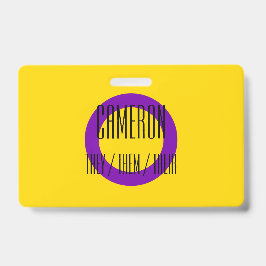 Intersex Flag Name / Pronoun Abzeichen Ausweis